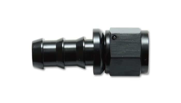 Vibrant Performance Fitting - Hose End - Push-On - Straight - 4 AN Hose Barb to 4 AN Female - Aluminum - Black