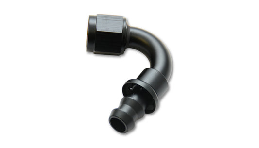 Vibrant Performance Fitting - Hose End - 120 Degree - 12 AN Hose Barb to 12 AN Female - Aluminum - Black Anodized - Each