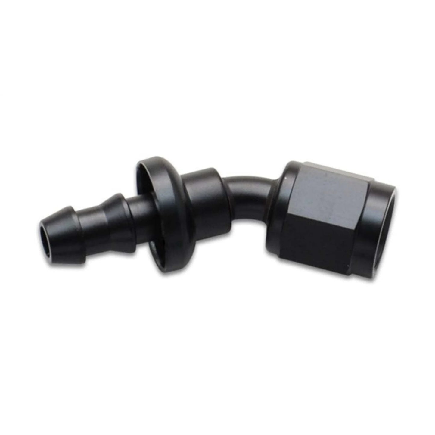 Vibrant Performance Fitting - Hose End - 30 Degree - 12 AN Hose Barb to 12 AN Female - Aluminum - Black Anodized - Each