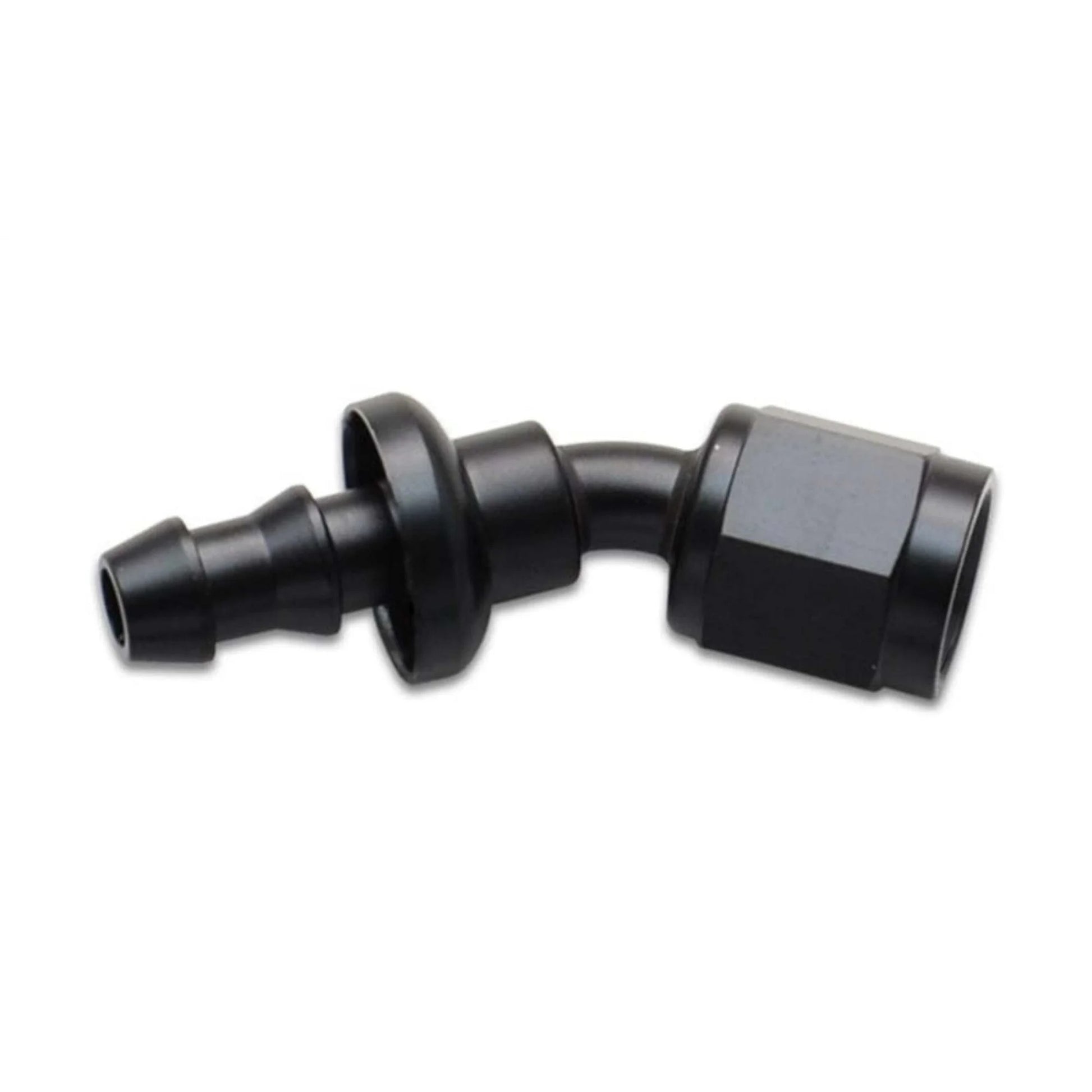 Vibrant Performance Fitting - Hose End - 30 Degree - 12 AN Hose Barb to 12 AN Female - Aluminum - Black Anodized - Each