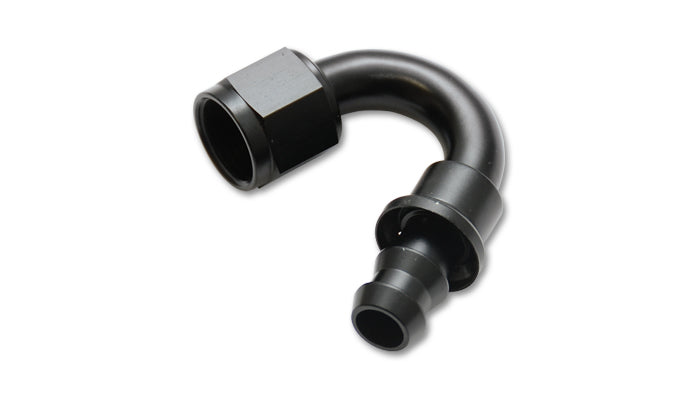 Vibrant Performance Fitting - Hose End - Push-On - 150 Degree - 6 AN Hose Barb to 6 AN Female - Aluminum - Black