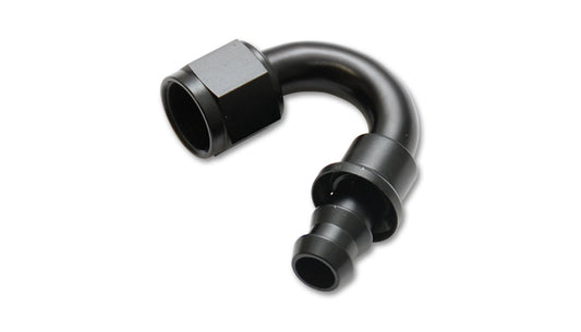 Vibrant Performance Fitting - Hose End - Push-On - 150 Degree - 6 AN Hose Barb to 6 AN Female - Aluminum - Black