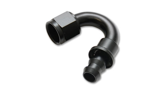 Vibrant Performance Fitting - Hose End - 150 Degree - 10 AN Hose Barb to 10 AN Female - Aluminum - Black Anodized - Each