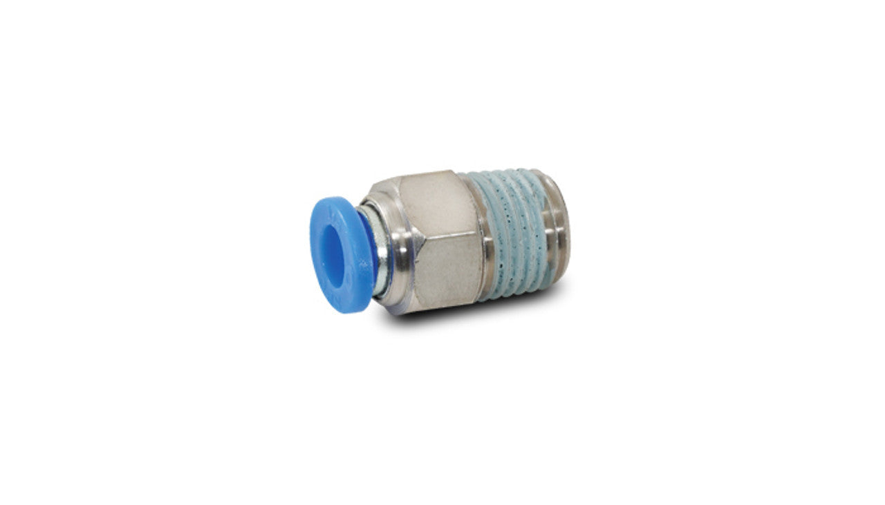 Vibrant Performance Fitting - Adapter - Straight - 1/16 in NPT Male to 1/4 in Female Pushlock - Stainless - Natural -