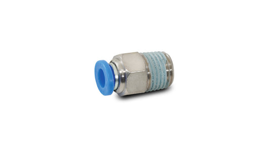 Vibrant Performance Fitting - Adapter - Straight - 1/16 in NPT Male to 1/4 in Female Pushlock - Stainless - Natural -