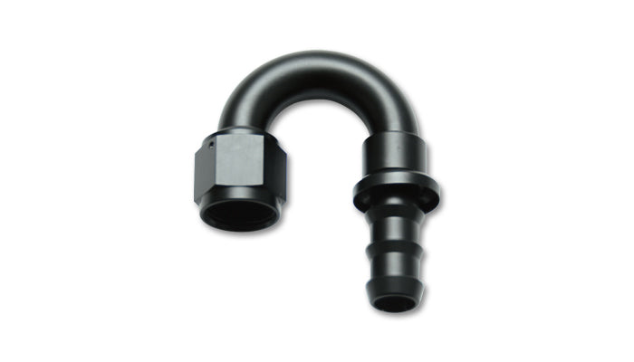 Vibrant Performance Fitting - Hose End - 180 Degree - 12 AN Hose Barb to 12 AN Female - Aluminum - Black Anodized - Each