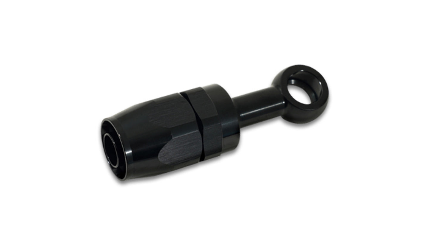 Vibrant Performance Fitting - Hose End - Banjo - Straight - 8 AN to 12 mm Banjo - Swivel - Aluminum - Black Anodized -