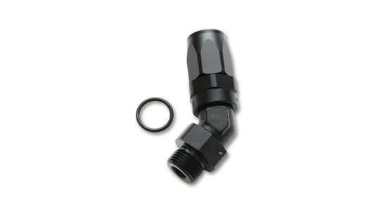 Vibrant Performance Fitting - Hose End - 45 Degree - 16 AN Hose End to 16 AN Male - Aluminum - Black Anodized - Each