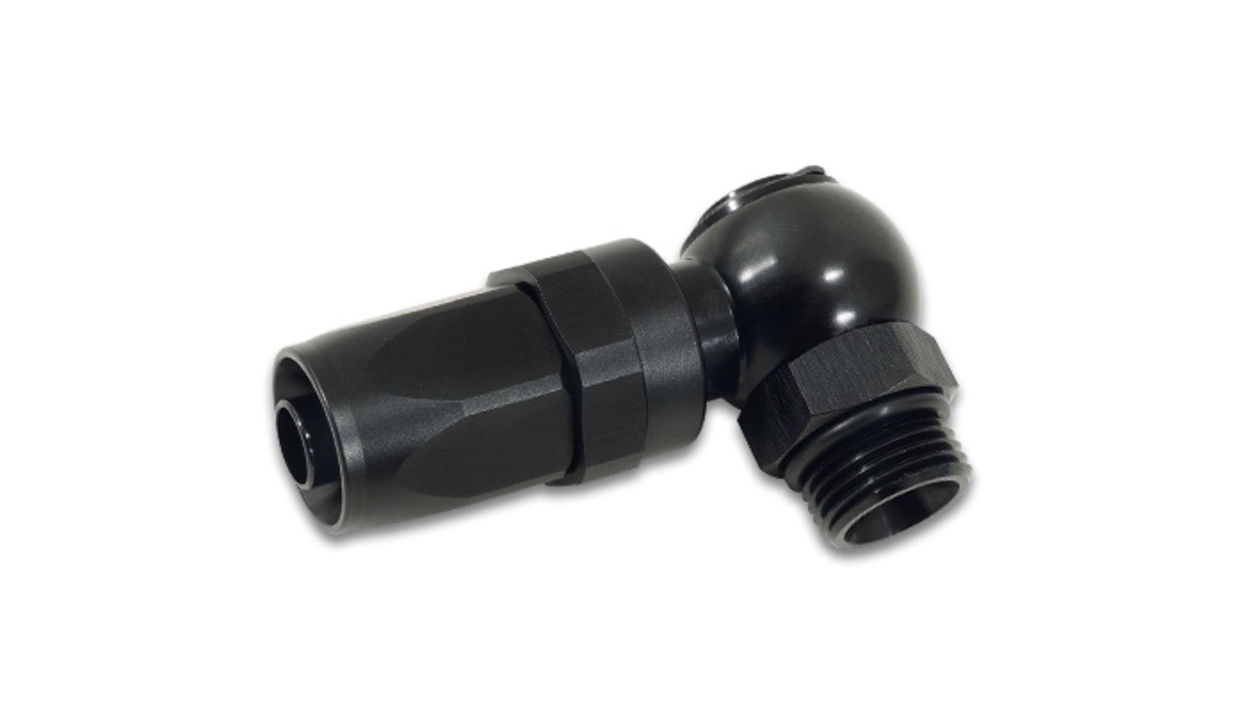 Vibrant Performance Fitting - Hose End - Banjo - Straight - 4 AN to 4 AN Male O-Ring - Swivel - Aluminum - Black