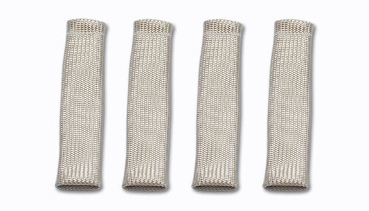 Vibrant Performance Spark Plug Boot Sleeve - 0.75 in Diameter - 8 in Long - Braided Fiberglass - Silver - Set of 4