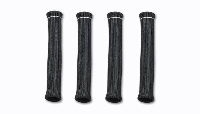 Vibrant Performance Spark Plug Boot Sleeve - 0.75 in Diameter - 8 in Long - Braided Fiberglass - Black - Set of 4