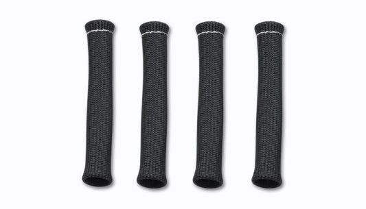 Vibrant Performance Spark Plug Boot Sleeve - 0.75 in Diameter - 8 in Long - Braided Fiberglass - Black - Set of 4