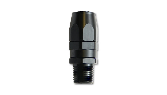 Vibrant Performance Fitting - Hose End - Straight - 6 AN Hose to 3/8 in NPT Male - Aluminum - Black Anodized - Each