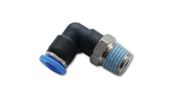 Vibrant Performance Fitting - Adapter - 90 Degree - 1/8 in NPT Male to 3/8 in Hose Quick Disconnect - Stainless /