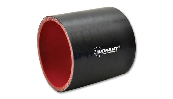 Vibrant Performance Tubing Coupler - Straight - 3-1/2 in ID - 3 in Long - Silicone - Black - Each