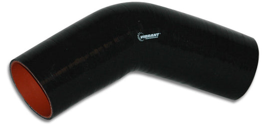 Vibrant Performance Tubing Elbow - 45 Degree - 4 in ID - 3-1/2 x 3-1/2 in Legs - Silicone - Black - Each