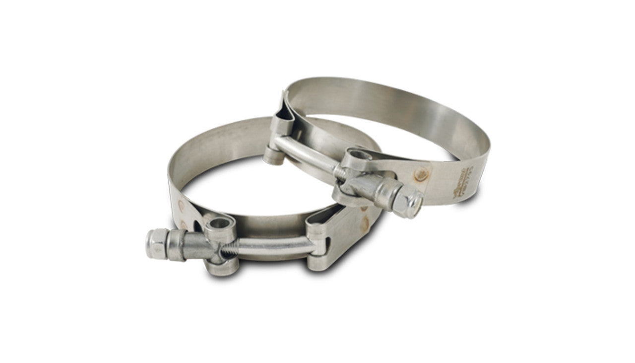 Vibrant Performance Hose Clamp - T-Bolt - 2.63 to 2.87 in Range - Stainless - 2.375 in ID Hose Couplers - Pair