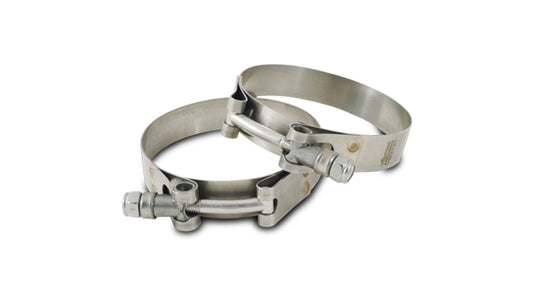 Vibrant Performance Hose Clamp - T-Bolt - 2.63 to 2.87 in Range - Stainless - 2.375 in ID Hose Couplers - Pair