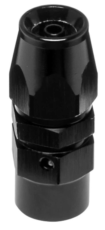 Vibrant Performance Fitting - Hose End - Straight - 3 AN PTFE Hose to 3 AN Female - Aluminum - Black Anodized - Each