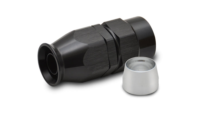 Vibrant Performance Fitting - Hose End - Straight - 10 AN PTFE Hose to 10 AN Female - Aluminum - Black Anodized - Each