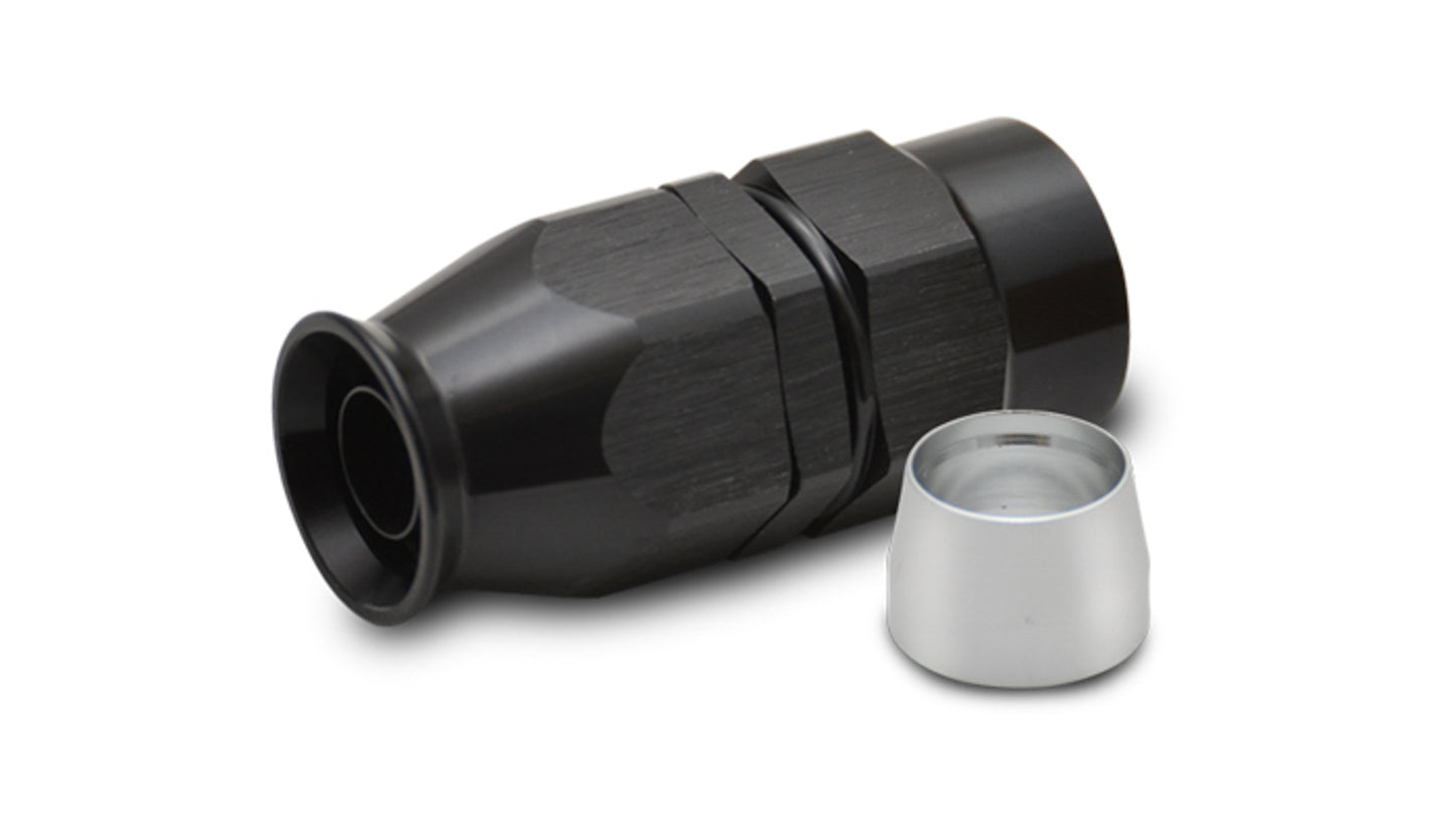Vibrant Performance Fitting - Hose End - Straight - 12 AN Hose to 12 AN Female - Aluminum - Black Anodized - Each