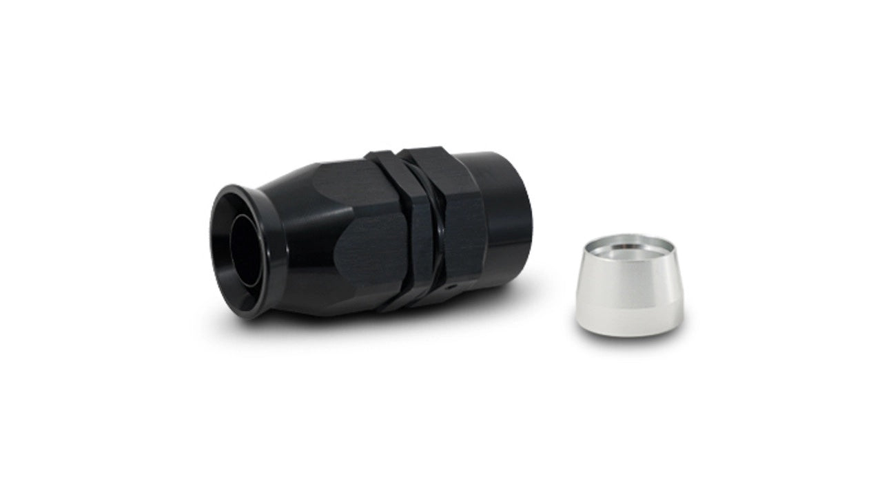 Vibrant Performance Fitting - Hose End - Straight - 16 AN PTFE Hose to 16 AN Female - Aluminum - Black Anodized - Each