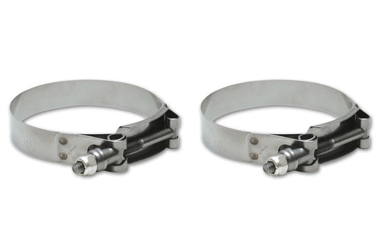 Vibrant Performance Hose Clamp - T-Bolt - 3.500 to 3.800 in Range - Stainless - 3-1/4 in ID Hose Couplers - Pair