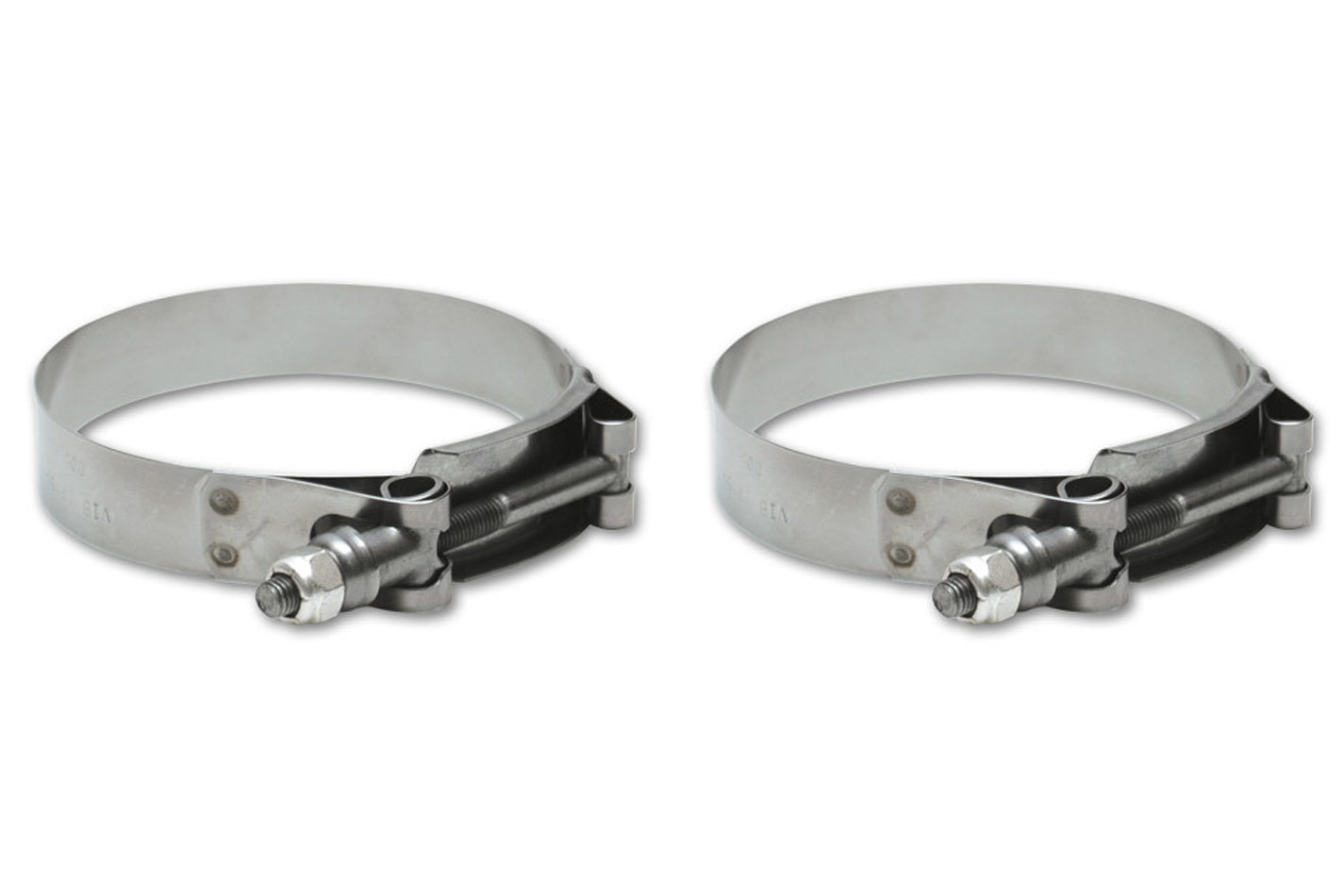 Vibrant Performance Hose Clamp - T-Bolt - 6.280 to 6.590 in Range - Stainless - 6 in ID Hose Couplers - Pair