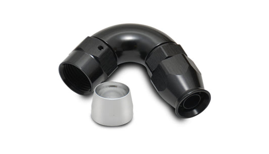 Vibrant Performance Fitting - Hose End - 120 Degree - 12 AN PTFE Hose to 12 AN Female - Aluminum - Black Anodized - Each