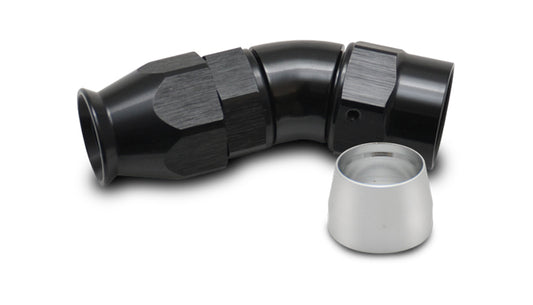 Vibrant Performance Fitting - Hose End - 30 Degree - 10 AN PTFE Hose to 10 AN Female - Aluminum - Black Anodized - Each