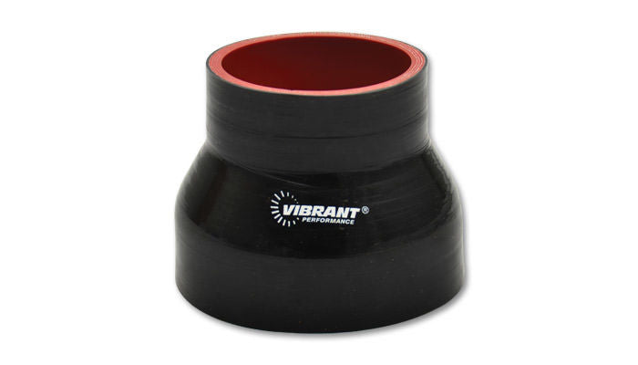 Vibrant Performance Tubing Coupler - Straight - Reducer - 1-3/4 in to 2-1/2 in ID - 3 in Long - Silicone - Black - Each