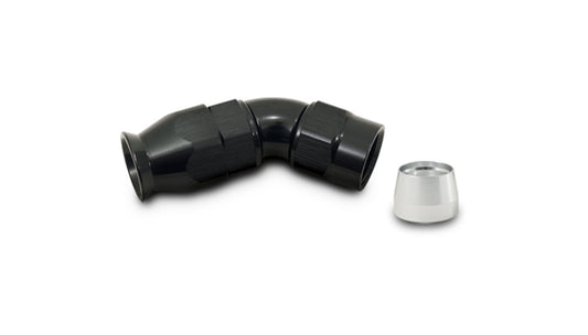 Vibrant Performance Fitting - Hose End - 45 Degree - 16 AN PTFE Hose to 16 AN Female - Aluminum - Black Anodized - Each