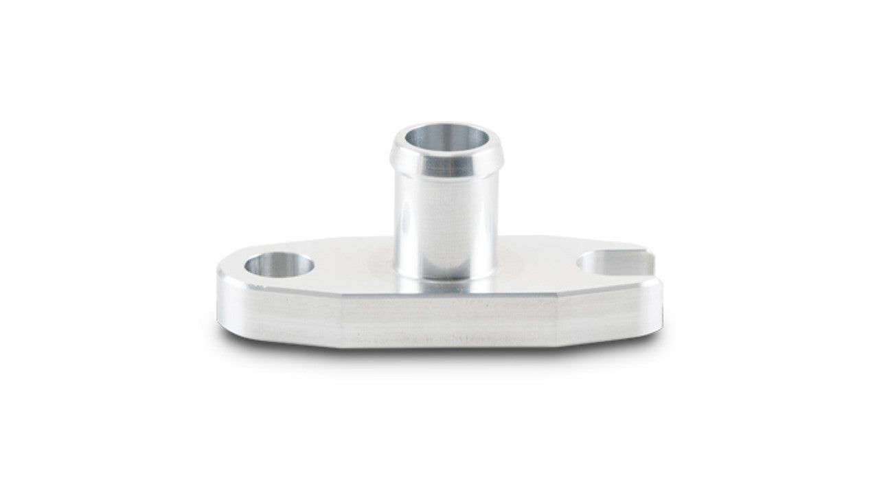 Vibrant Performance Turbo Oil Drain Flange - 5/8 in Hose Barb - Hardware Included - Aluminum - Natural - Various