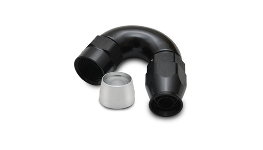 Vibrant Performance Fitting - Hose End - 150 Degree - 10 AN Hose to 10 AN Female - Swivel - Aluminum - Black Anodized