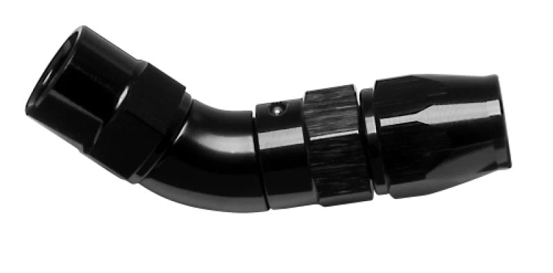 Vibrant Performance Fitting - Hose End - 60 Degree - 3 AN PTFE Hose to 3 AN Female - Aluminum - Black Anodized - Each