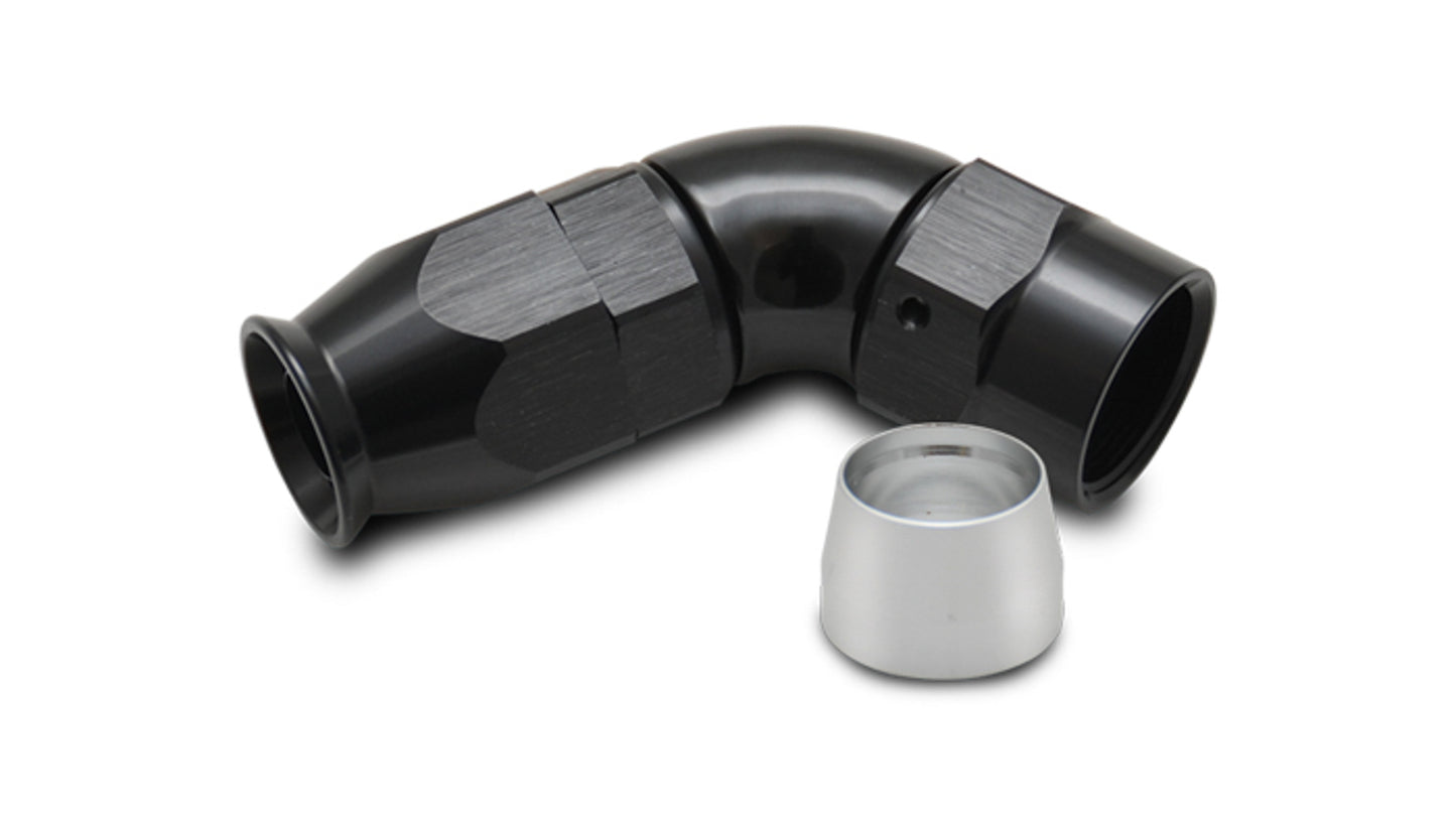 Vibrant Performance Fitting - Hose End - 60 Degree - 12 AN Hose to 12 AN Female - Swivel - Aluminum - Black Anodized -