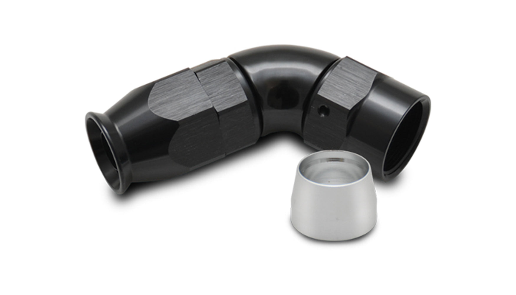 Vibrant Performance Fitting - Hose End - 60 Degree - 12 AN Hose to 12 AN Female - Swivel - Aluminum - Black Anodized -