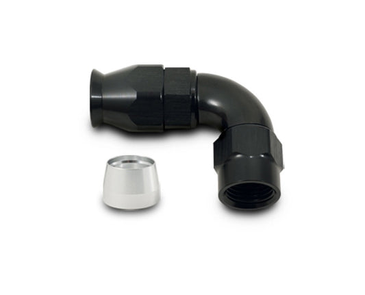 Vibrant Performance Fitting - Hose End - 90 Degree - 16 AN PTFE Hose to 16 AN Female - Aluminum - Black Anodized - Each