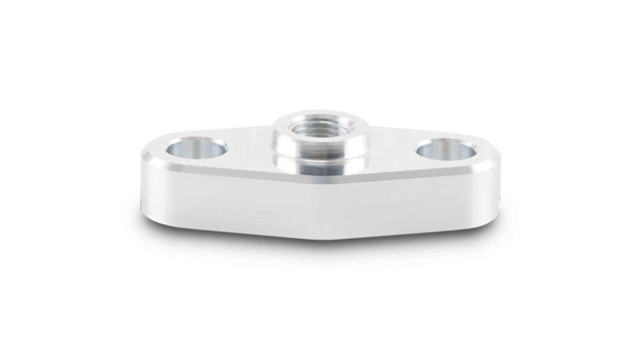 Vibrant Performance Turbo Oil Feed Flange - 1/8 in NPT Female - Hardware Included - Aluminum - Natural - Garrett GT47