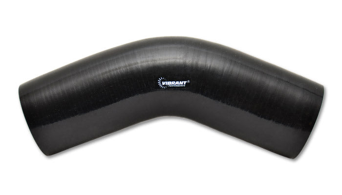 Vibrant Performance Tubing Elbow - 45 Degree - 5 in ID - 4 in Legs - Silicone - Black - Each