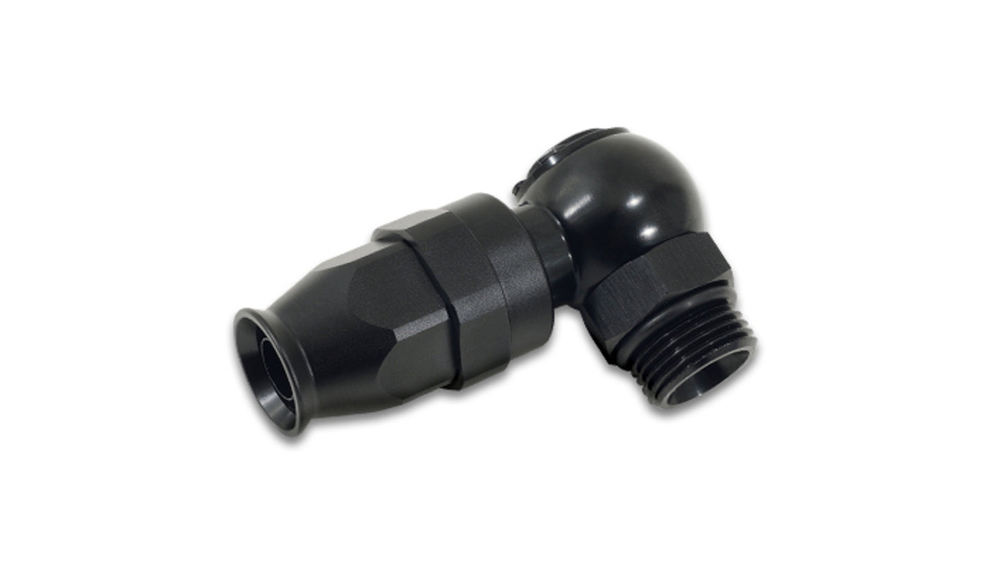 Vibrant Performance Fitting - Hose End - Banjo - Straight - 8 AN to 8 AN Male O-Ring - Swivel - Aluminum - Black