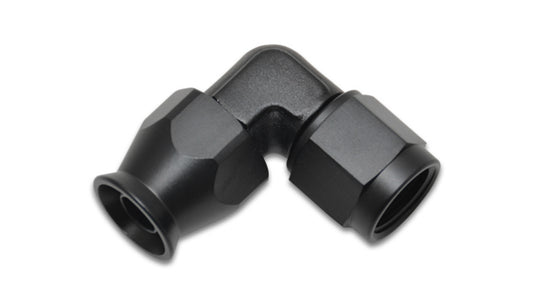 Vibrant Performance Fitting - Hose End - Tight Radius - 90 Degree - 3 AN PTFE Hose to 3 AN Female - Aluminum - Black