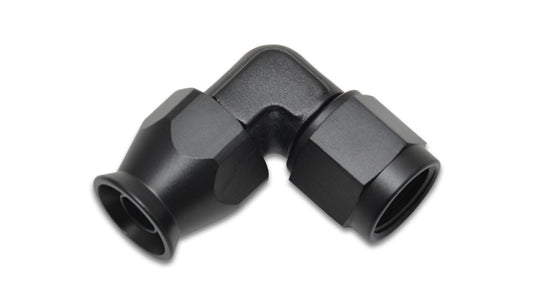 Vibrant Performance Fitting - Hose End - Tight Radius - 90 Degree - 8 AN PTFE Hose to 8 AN Female - Aluminum - Black