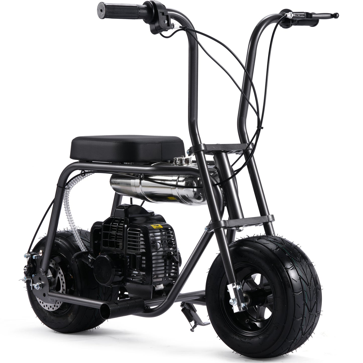 MotoTec Wild Rover 49cc 2-Stroke Kids Gas Mini Bike Grey