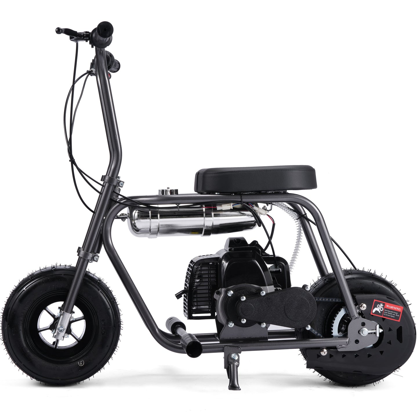 MotoTec Wild Rover 49cc 2-Stroke Kids Gas Mini Bike Grey - view 5