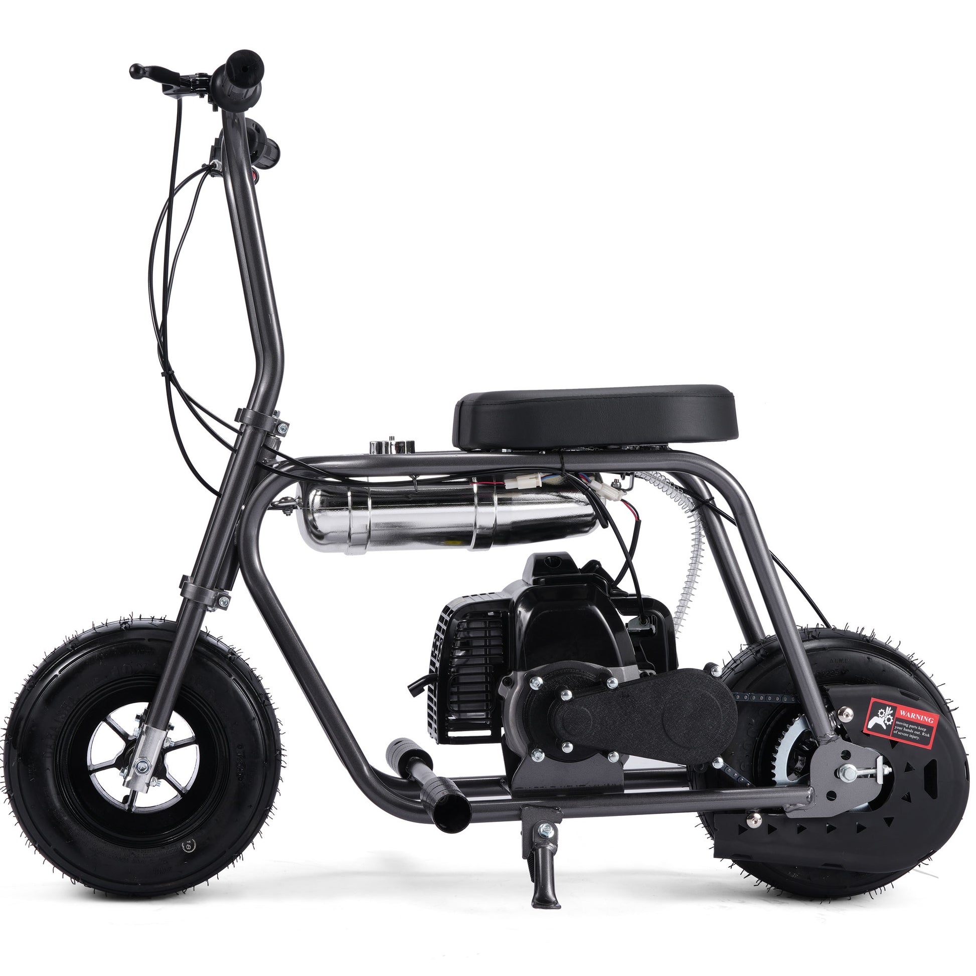 MotoTec Wild Rover 49cc 2-Stroke Kids Gas Mini Bike Grey - view 5