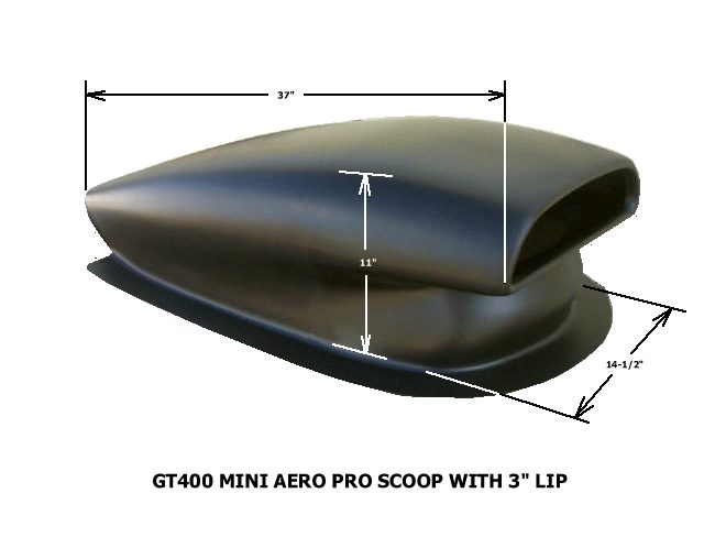Mini Aero Pro Fiberglass Scoop With 3" Lip; 37" L X 14 1/2" W X 11" Tall - Glasstek GT400 product image