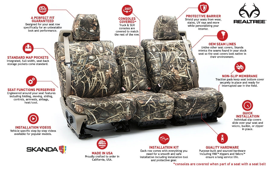 Custom Seat Cover Neosupreme Camo Real Tree