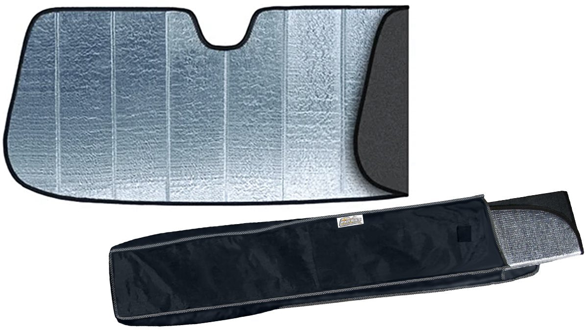 Gray felt side of Ultimate Reflector beside its storage bag
